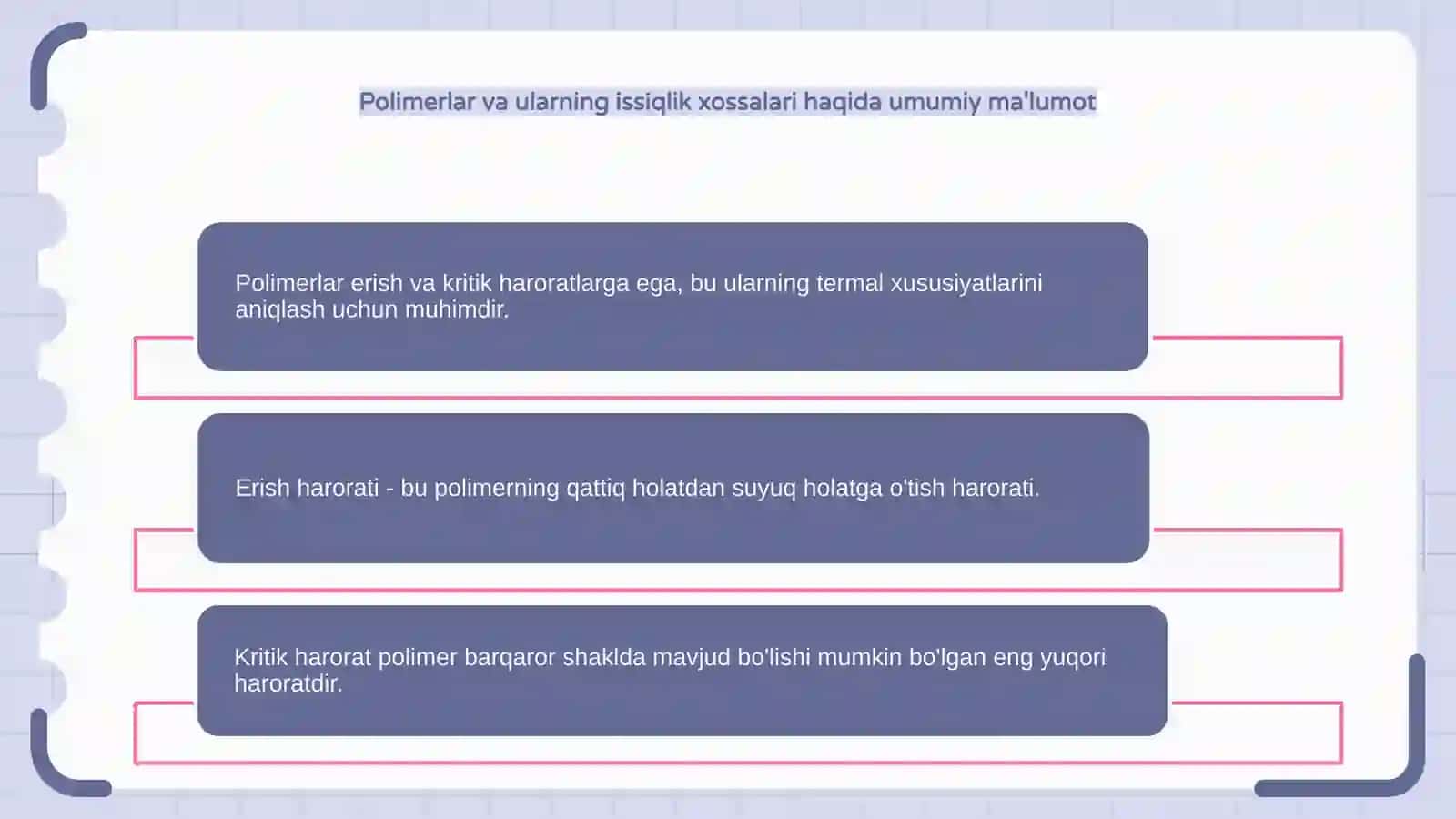 Polimerlarning erishi va kritik haroratlari 3
