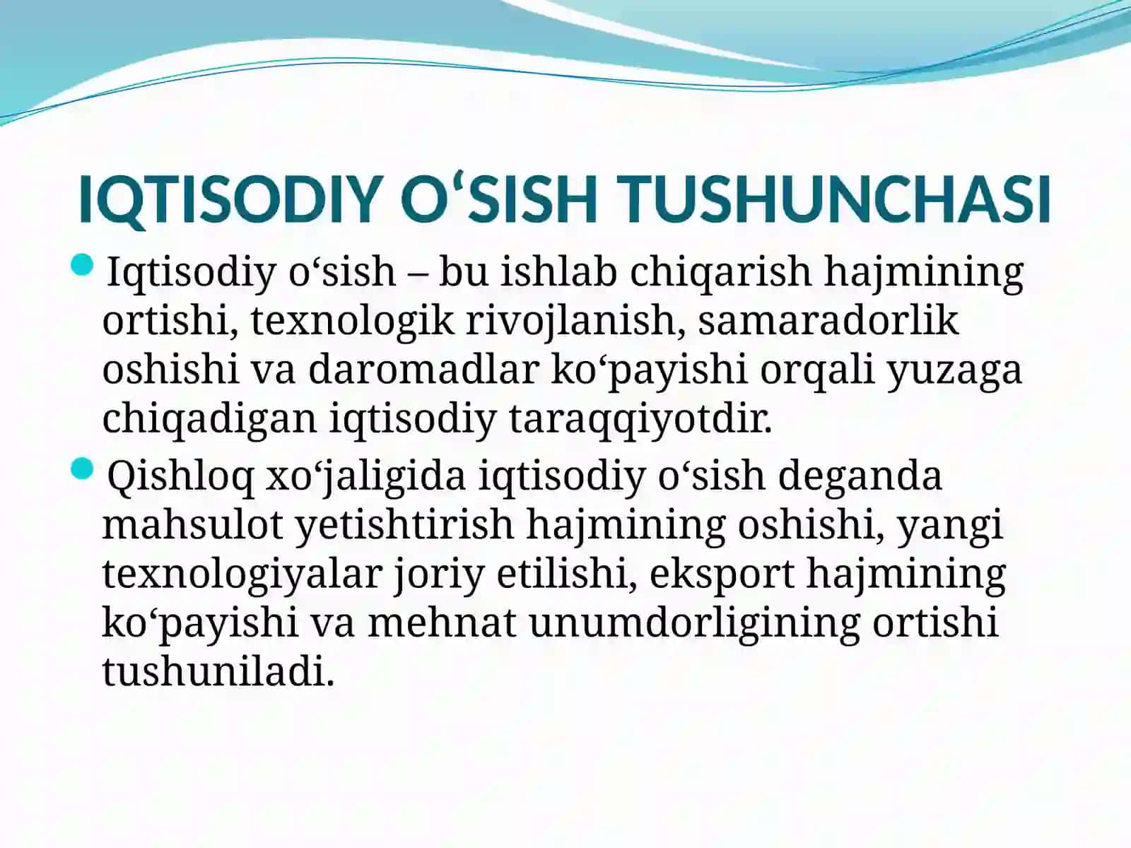 Qishloqxo‘jaligi-iqtisodiyo‘sish ko‘rsatkichlari 3