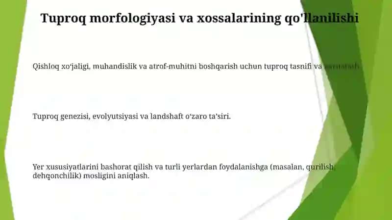 Tuproqning morfologiyasi,tarkibi,tuzilmasi va xossalari 3
