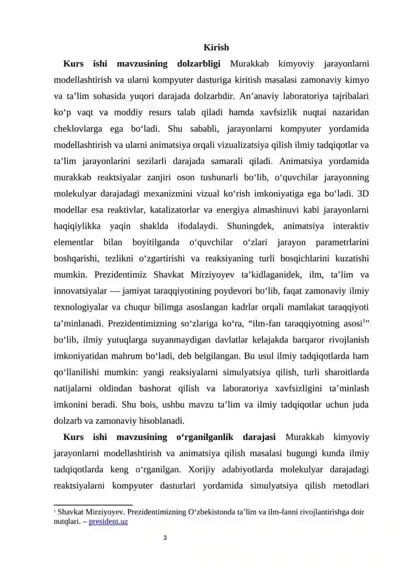 Murakkab kimyoviy jarayonlarni multifikatsiya qilish va kompyuter dasturiga kiritish 3