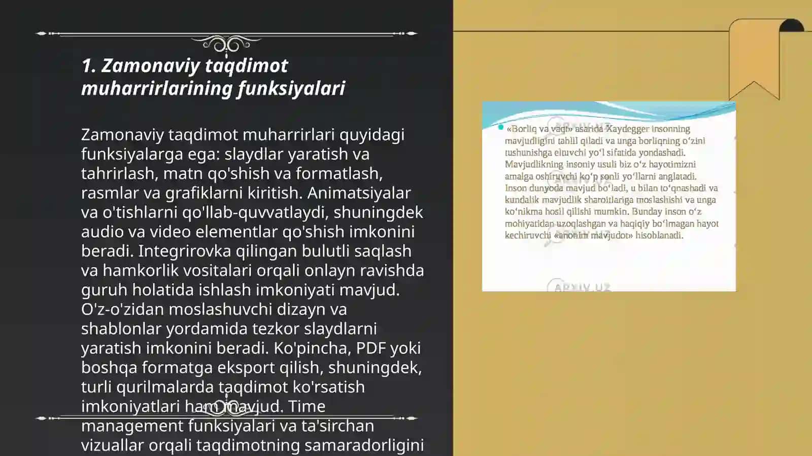 Zamonaviy taqdimot muharrirlarini tahlil qilish 3