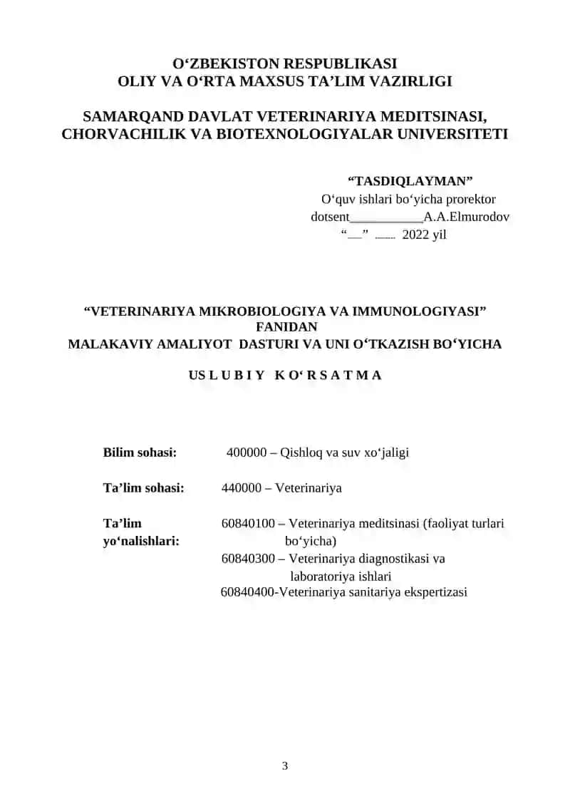 VETERINARIYA MIKROBIOLOGIYA VA IMMUNOLOGIYASI 3