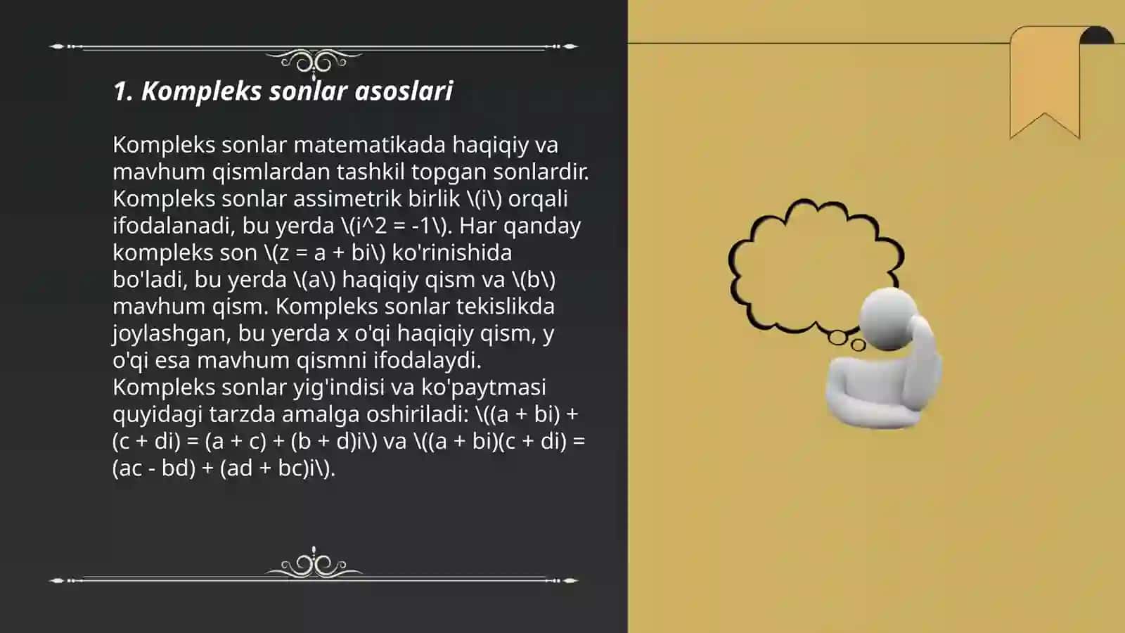 Algebraik shaklda berilgan kompleks sondan ildiz chiqarish 3