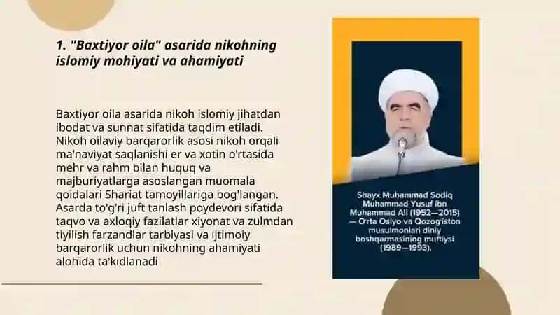 "Baxtiyor oila" asarida islom qadriyatlarining talqini 3