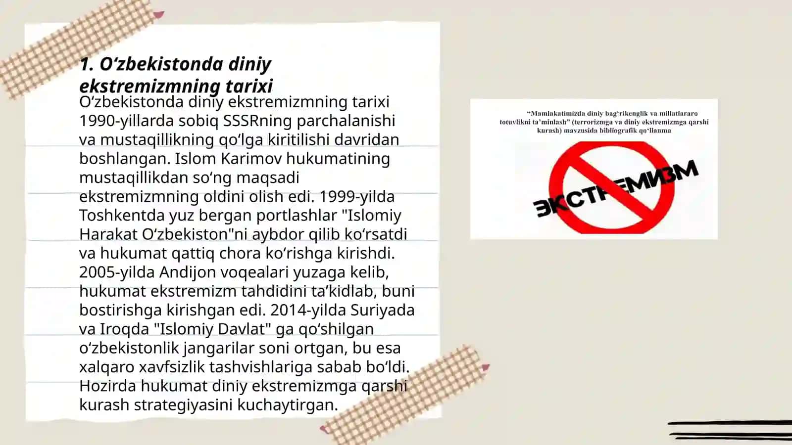 Oʻzbekistonda diniy ekstremizm va terrorizm 3