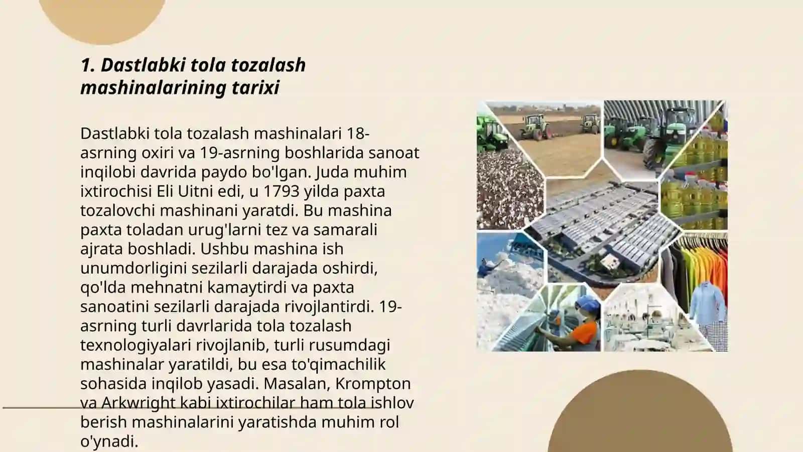 Dastlabki tola tozalash mashinalarining qiyosiy tahlili 3