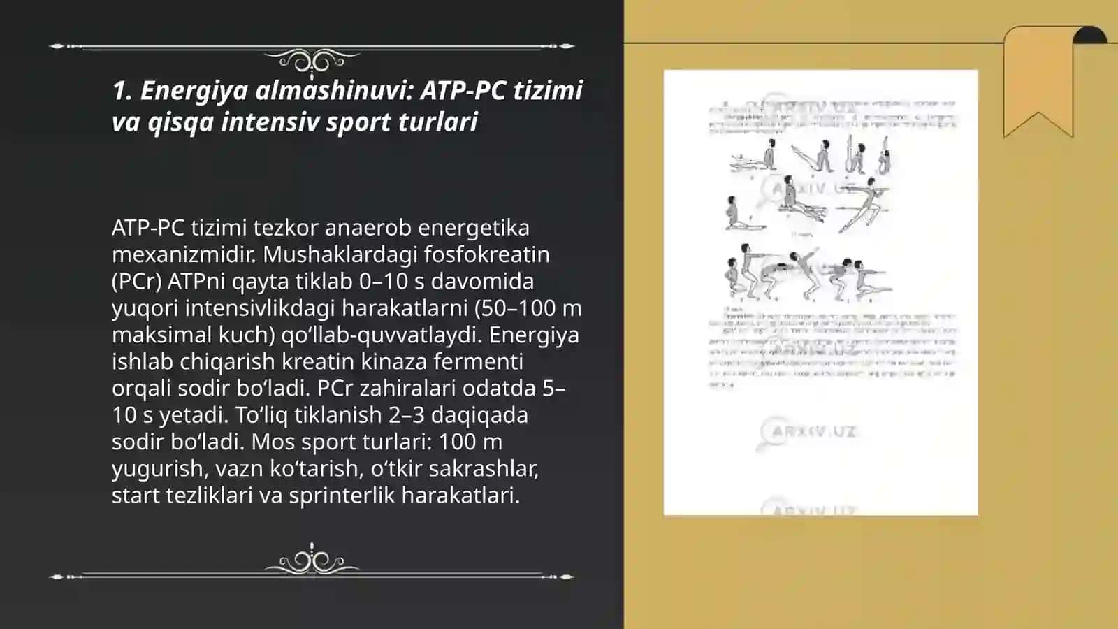Tanlab olingan sport turlariga biokimyoviy xarakteristika 3