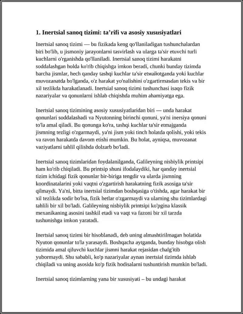 INERTSIAL VA NOINERTSIAL SANOQ TIZIMLARI. GALILEYNING NISBIYLIK PIRINTSIPI 3