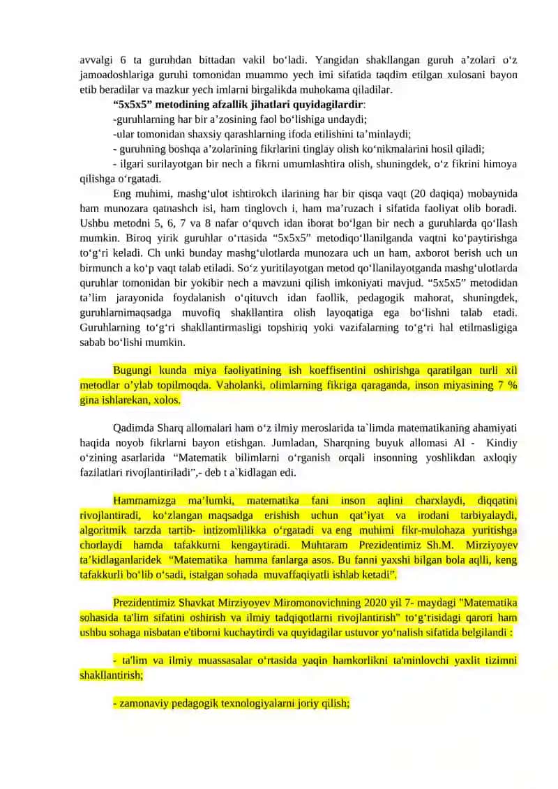Boshlang‘ich sinf matematika darslarida interfaol metodlardan foydalanish 3