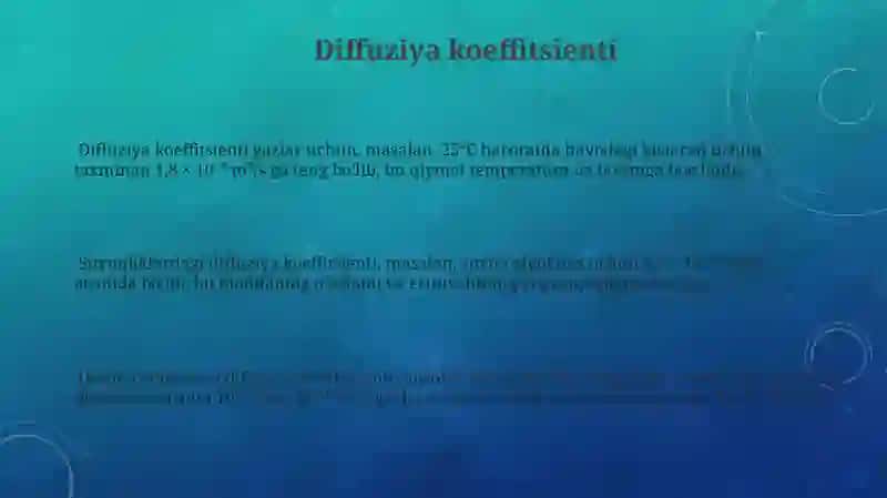 Diffuziya va kinetik sohalarida boradigan jarayonlar 3