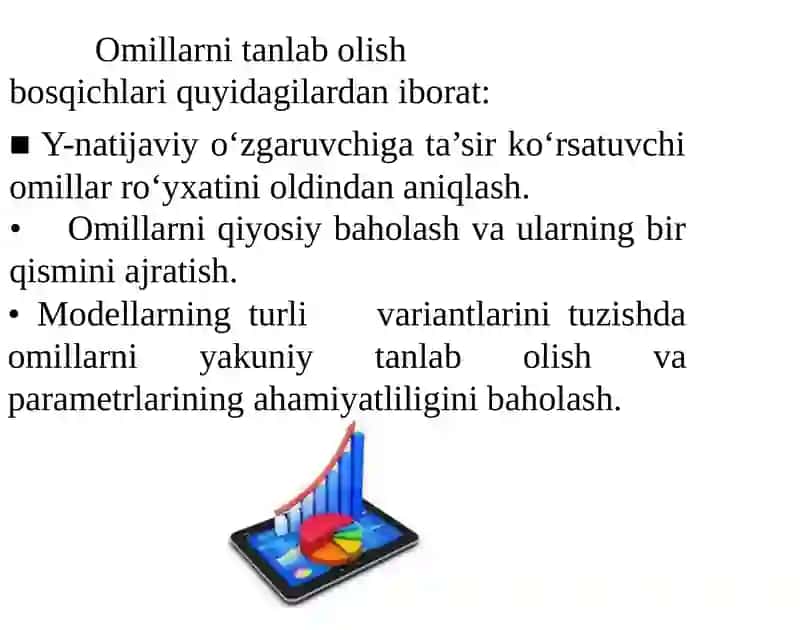 Multikollinearlik muammolari va unianiqlash usullari 3