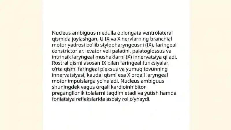 Aralash bosh miya nervlarning funksional va klinik anatomiyasi 3