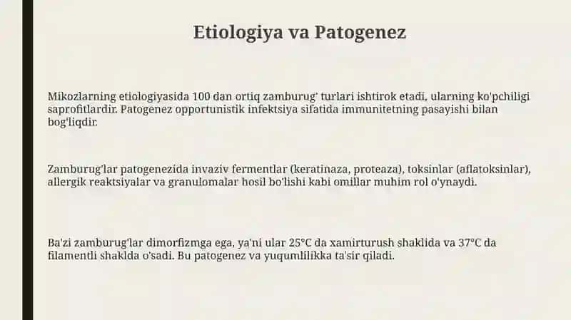 Zamburug’li kasalliklarning o’ziga xosligi 3