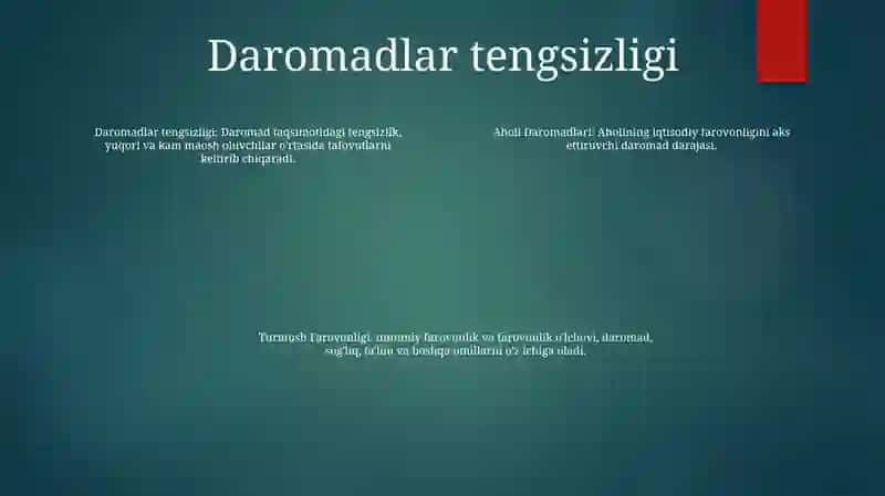 Aholi Daromadlari Va Turmush Farovonligi 3