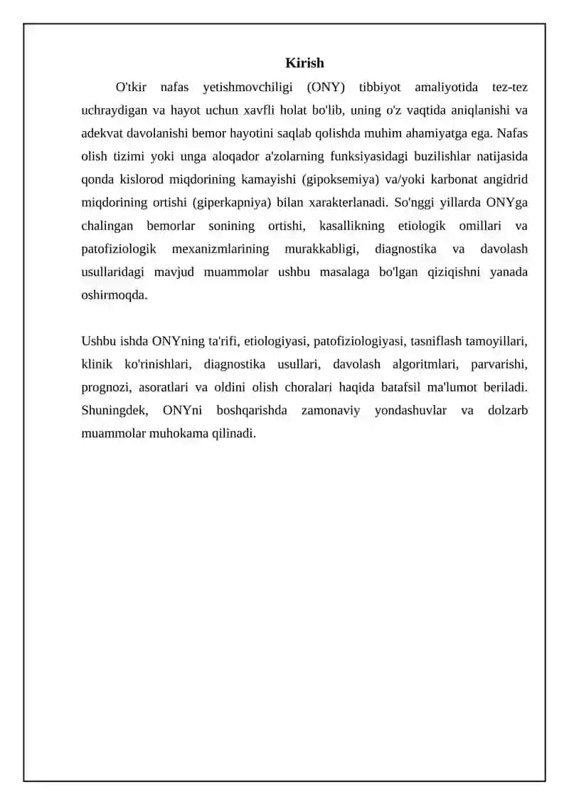 O'tkir nafas yetishmovchiligi (ONY) 3