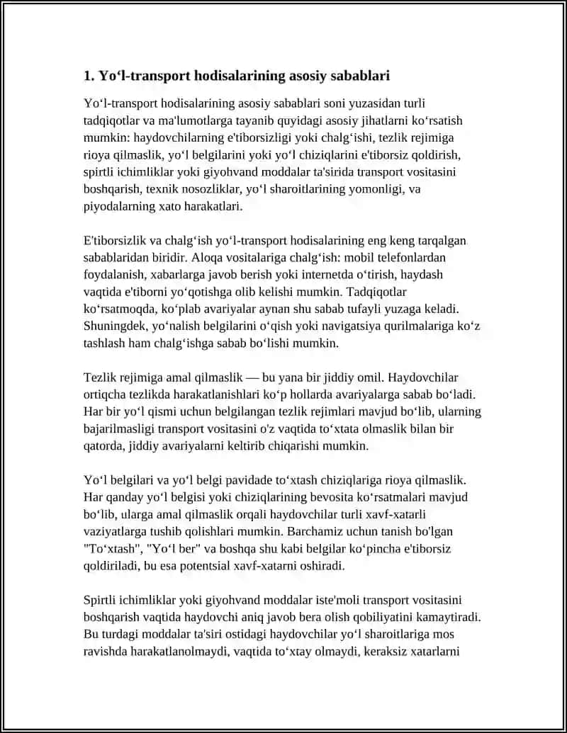 TRANSPORTDA XAVFSIZLIK MUAMMOLARI 3