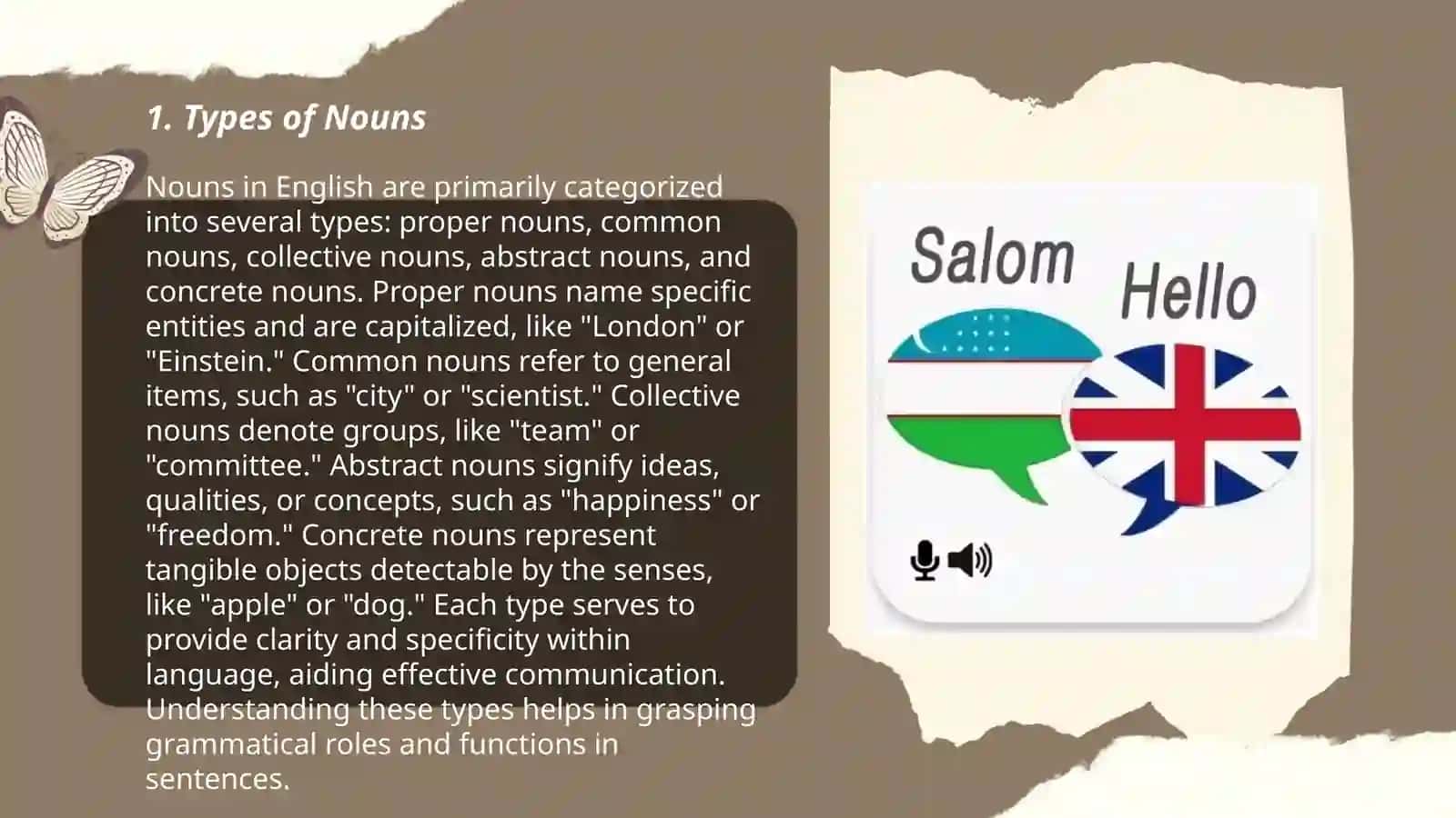Typology of lexical items 3