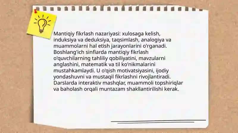 Boshlang'ich sinf o'quvchilarini mantiqiy fikrlashga o'rgatish metodikasi 3