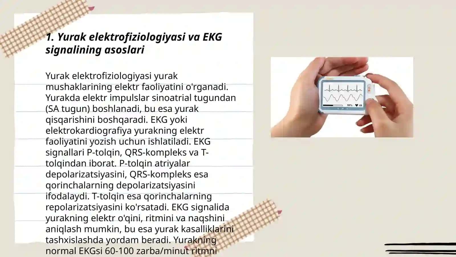 EKG olish jarayonida kompyuter tizimlaridan foydalanish 3