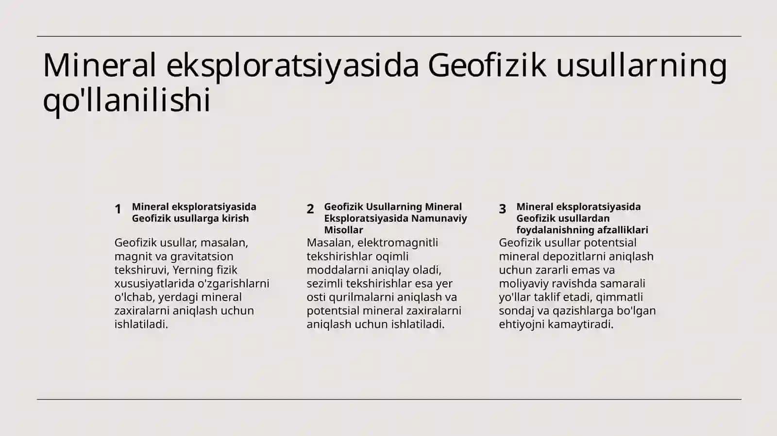 Turli geologik masalalarni yechishda geofizik usullarni komplekslash 3