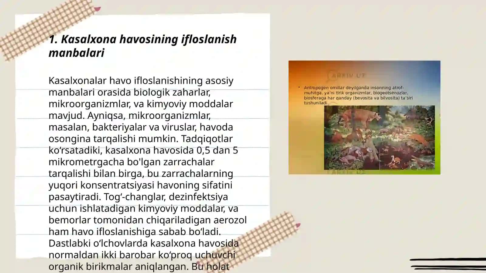 Kasalxona xonalari havosining antropogen ifloslanishi haqida tushuncha 3