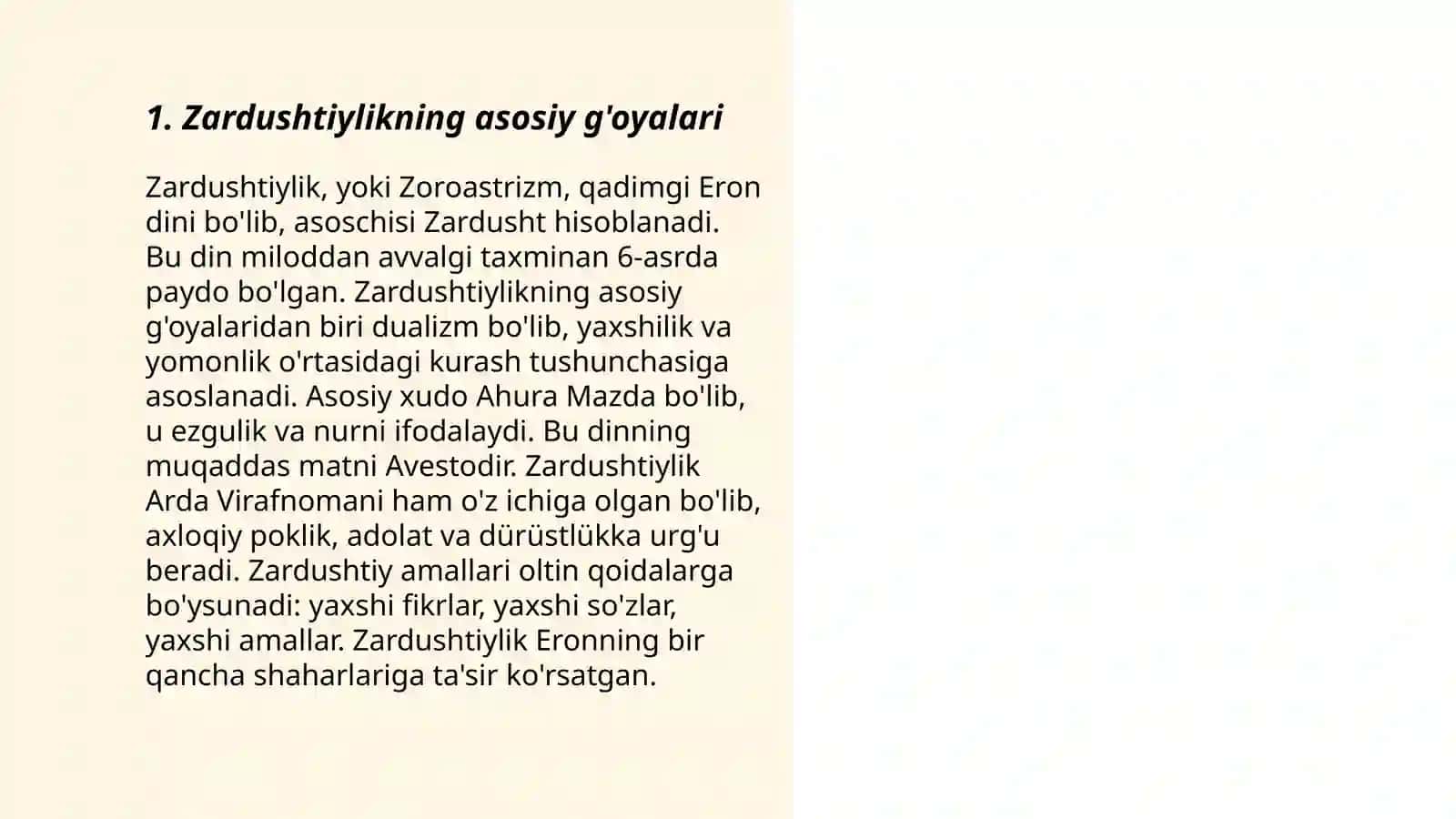 Zardushtiylikda tabiatning ulug'lanishi 3