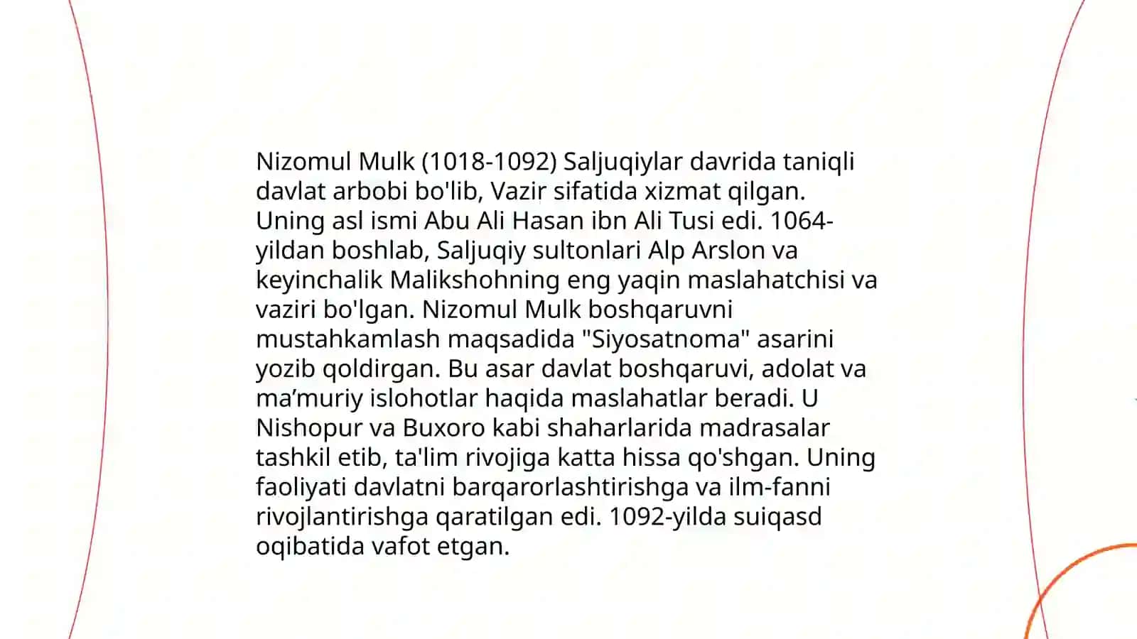 Nizomul Mulkning "Siyosatnoma" asari 3