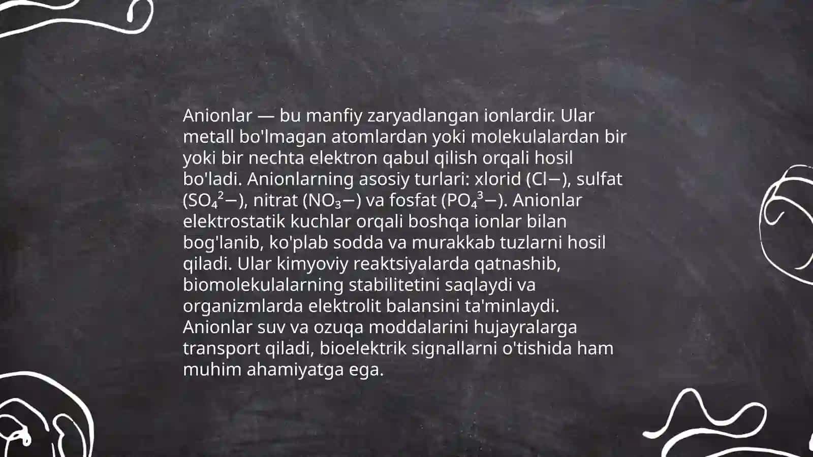 Anionlarning umumiy tavsifi. Uch guruh aralashmasini analizi 3