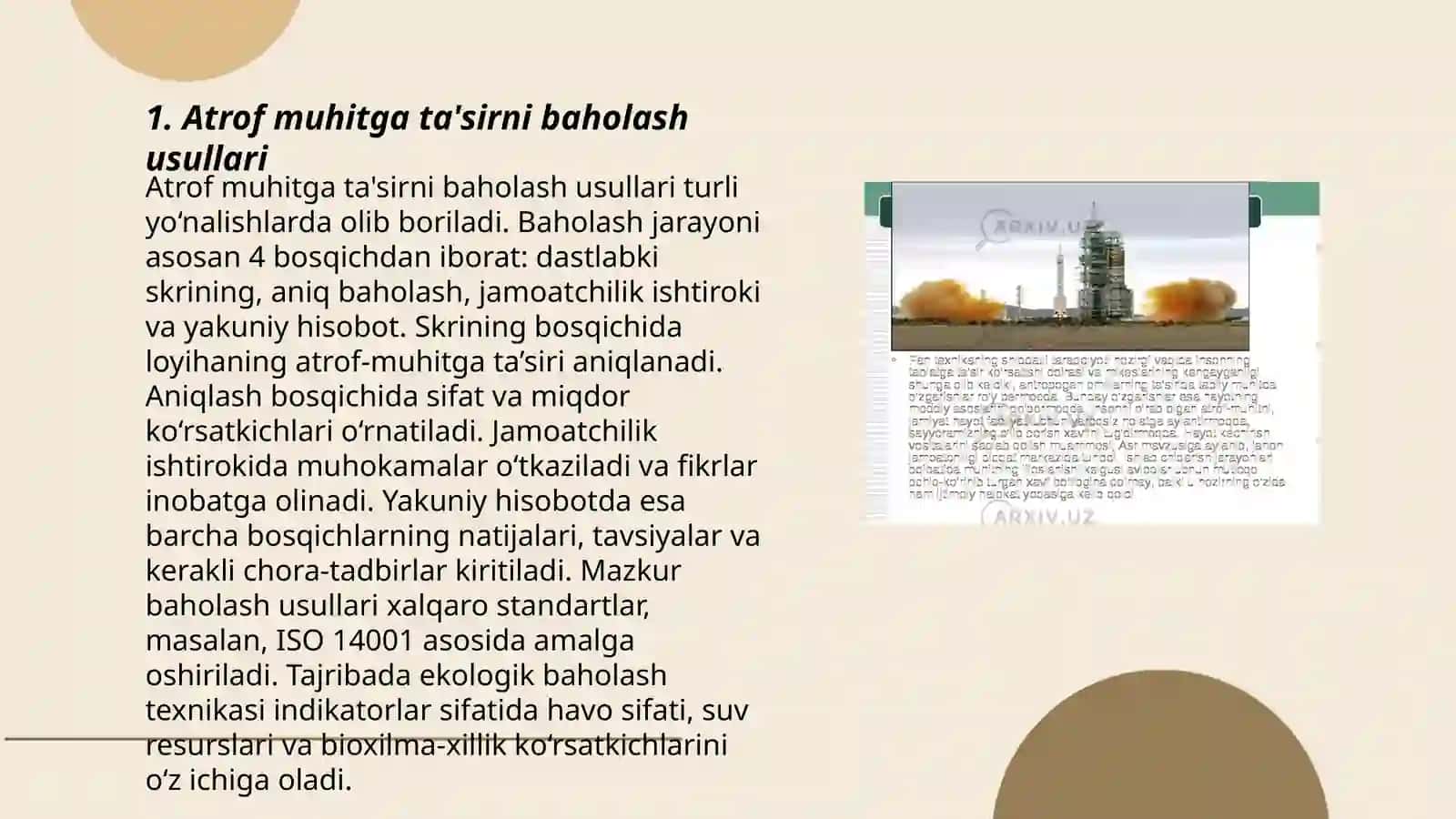 Atrof muhitga ta‘sirni baholashning tahliliy materiallarini tayyorlash 3