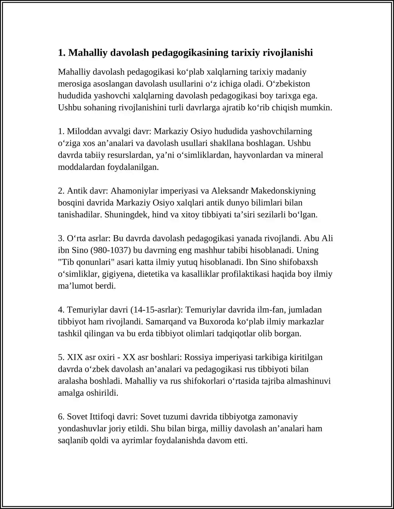 MAHALLIY DAVOLASH PEDAGOGIKASI RIVOJLANISHINING ASOSIY BOSQICHLARI 3