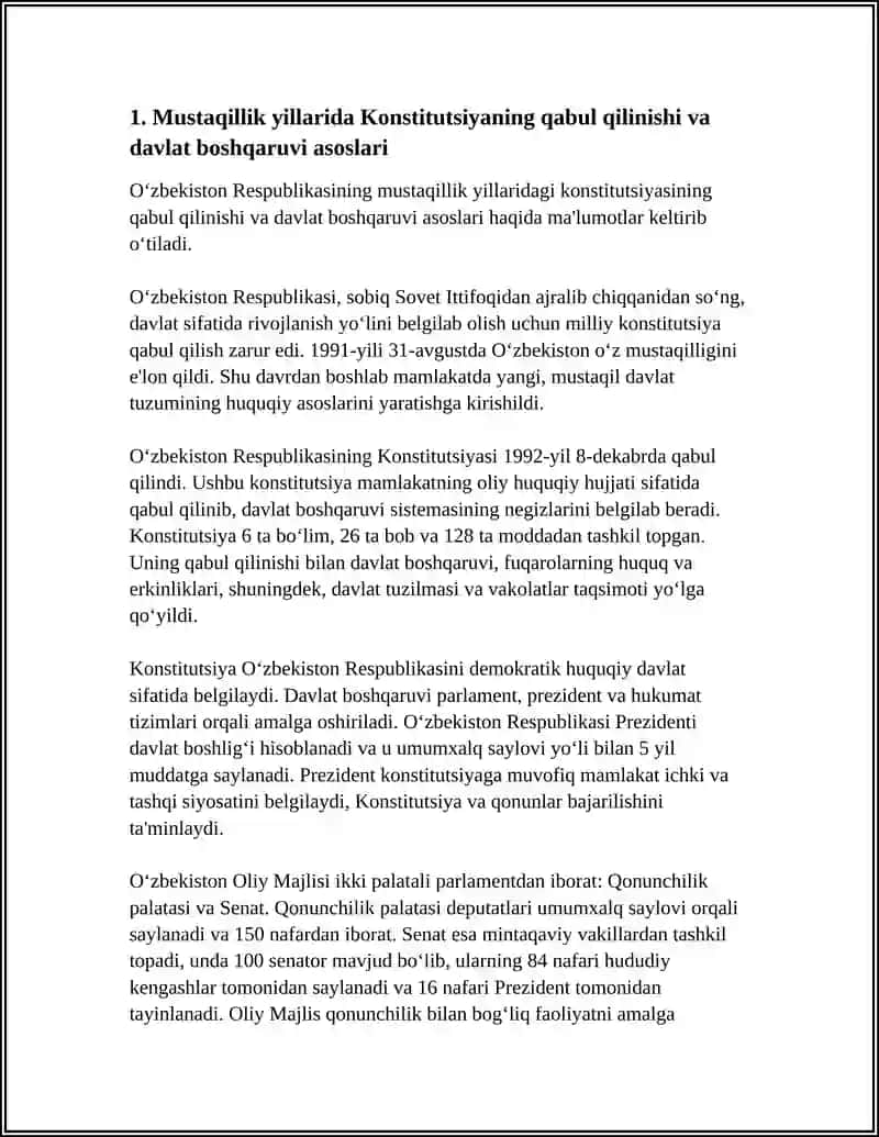 MUSTAQILLIK YILLARIDA DAVLAT BOSHQARUVI TIZIMIDA AMALGA OSHIRILGAN ISLOHOTLAR 3