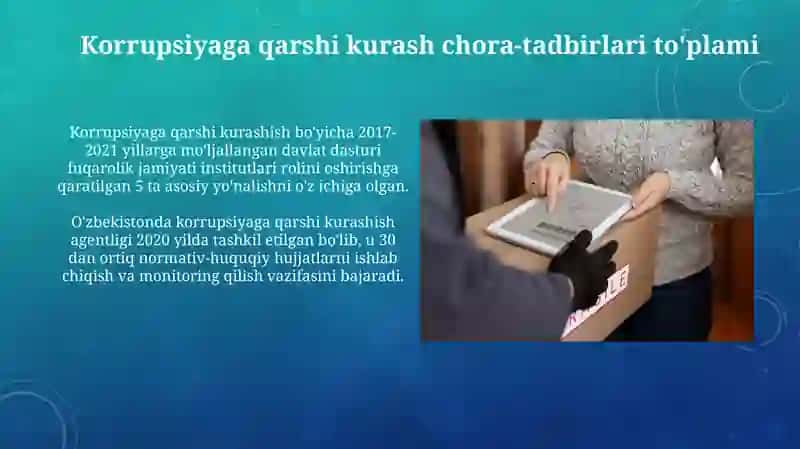 Korrupsiyaga qarshi kurash chora-tadbirlari to'plami 3