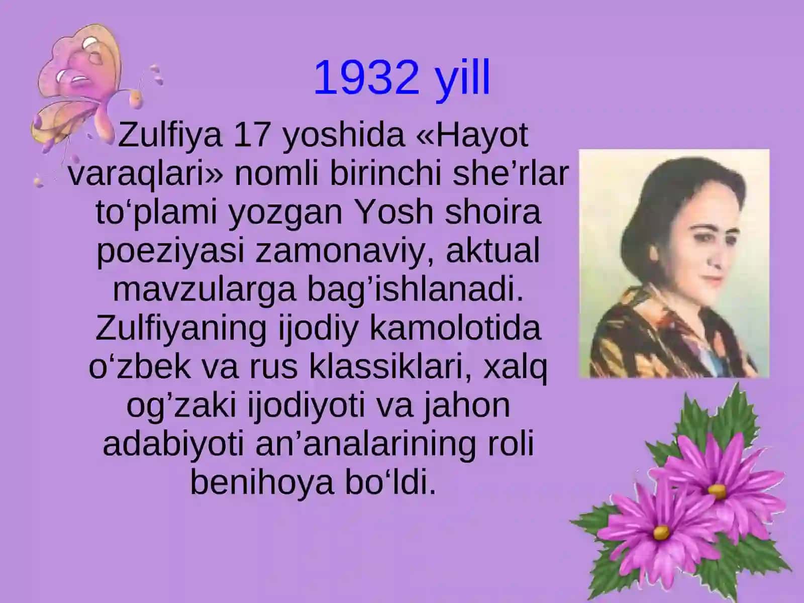O’zbek xalqining sevimli shoirasi Zulfiya 3