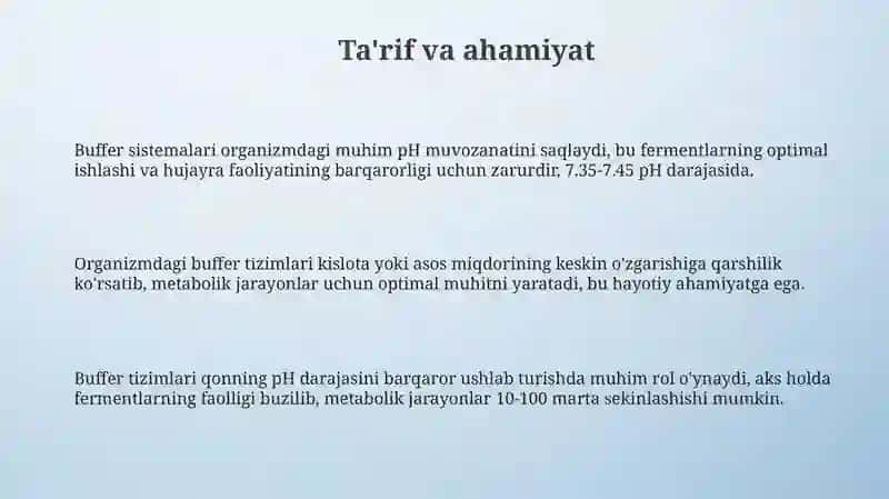 Organizmning bufer sistemalari 3