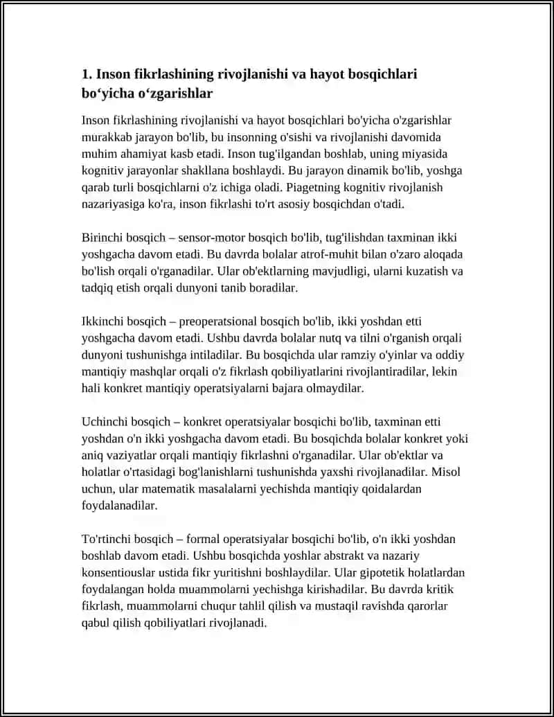 INSON FIKRLASHINING OʻZGARISHI VA ADAPTATSIYA MASALALARI 3