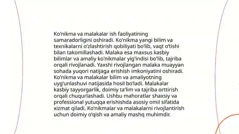 Koʻnikma va malakalarni shakllantirish 3