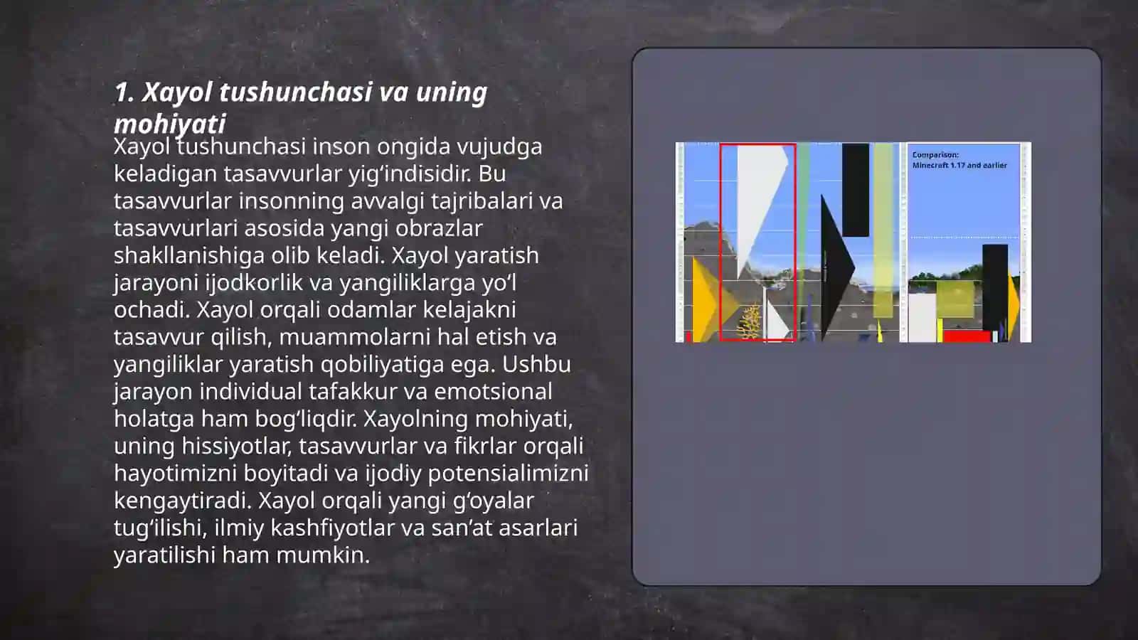 Xayolning individual xususiyatlari va rivojlanishi haqida 3