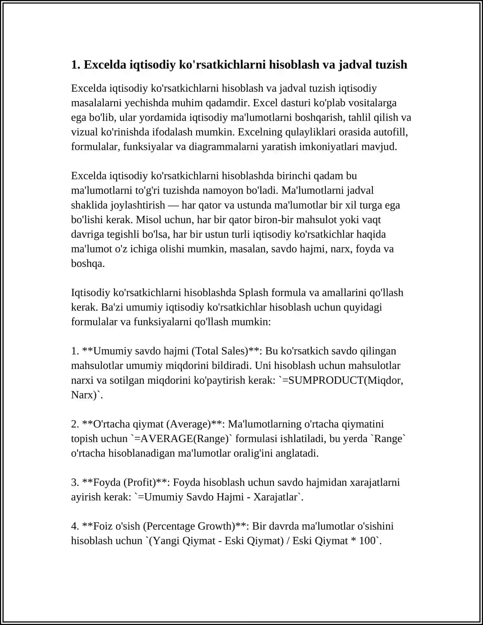 EXCEL DASTURIDA IQTISODIY MASALALARNI YECHISH. EXCEL DASTURIDA MATEMTIK MASALALARNI YECHISH. PROGRESSIYA. SARALASH AMALI 3