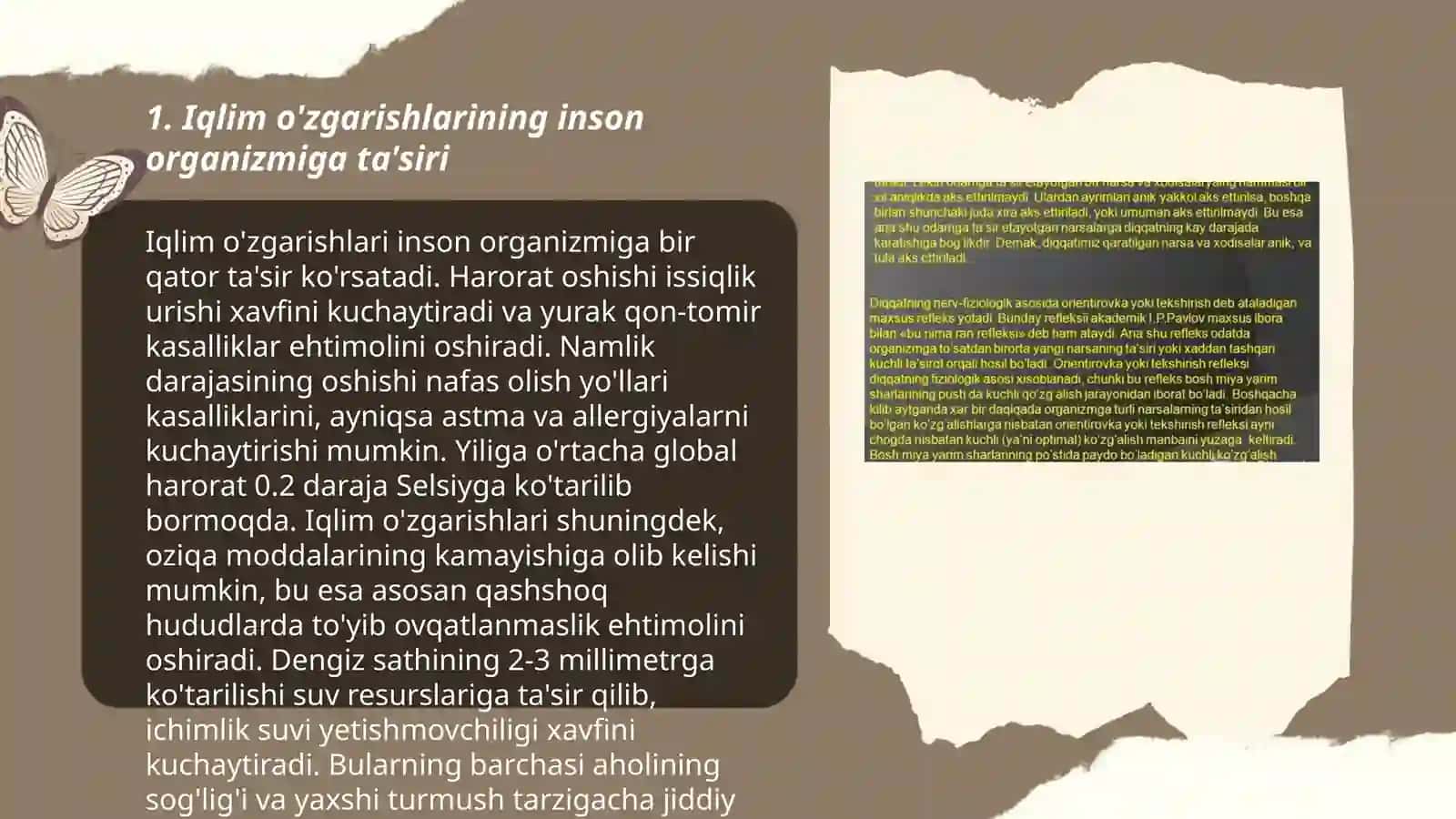 Tabiiy va sunʼiy omillar taʼsirida inson organizmida sodir boʻladigan fiziologik o'zgarishlar 3