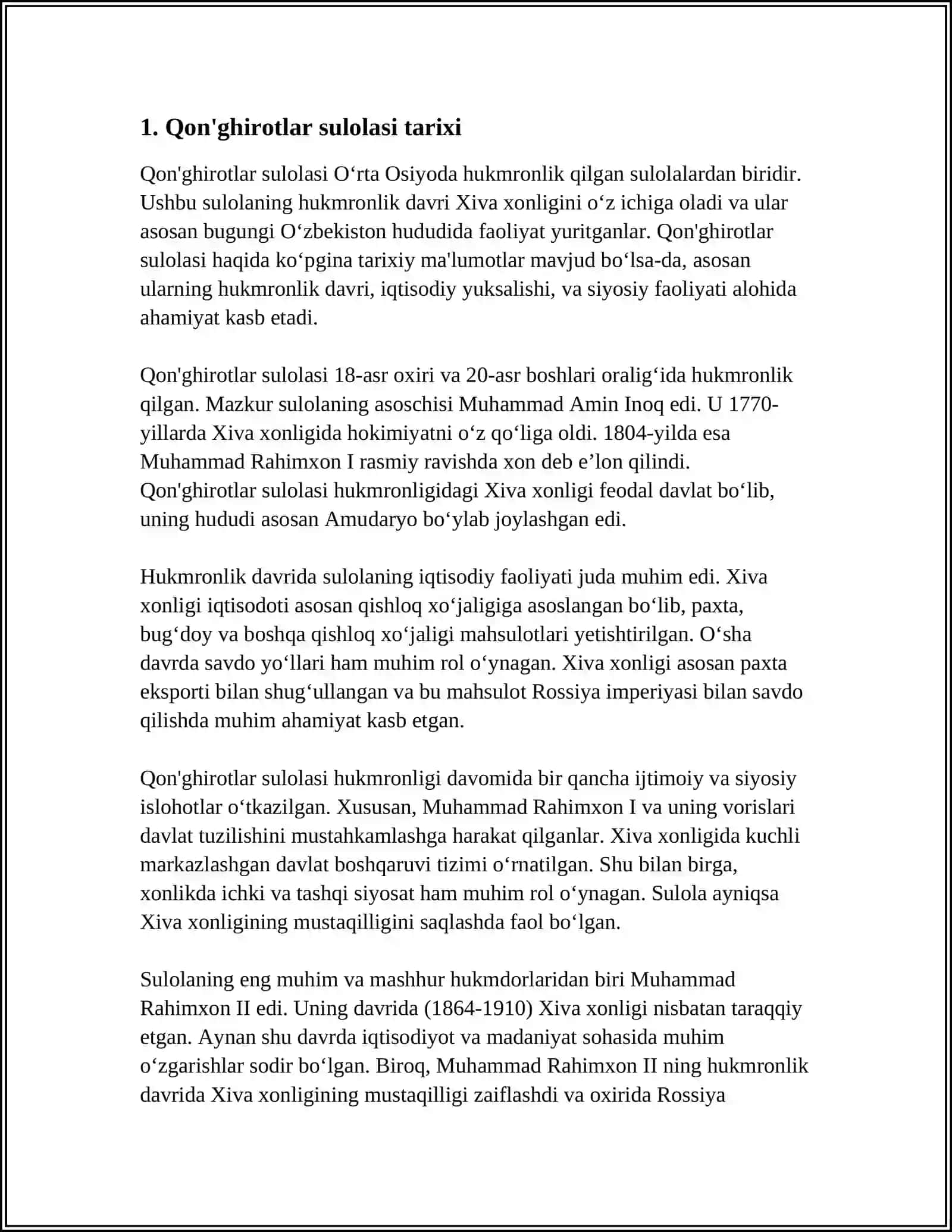 XIVA XONLIGIDA QÖNĞIROTLAR HUKMRONLIGI 3