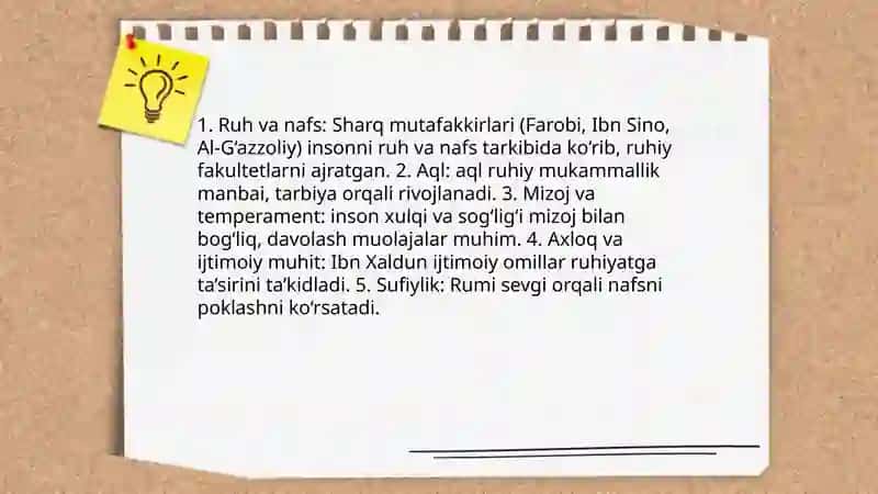 Sharq mutafakkirlarini psixologik g'oyalari 3