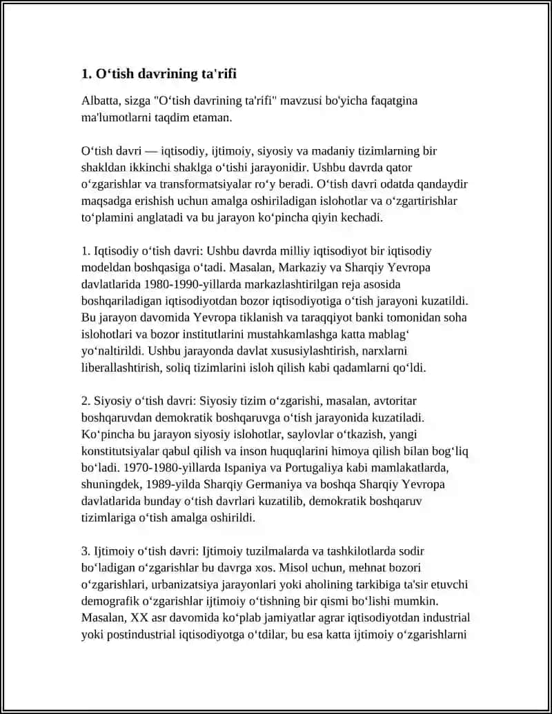 O‘tish Davrinin Mohiyati va Ahamiyati 3