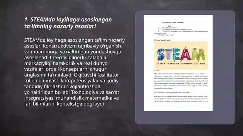 STEAM ta’limida loyihaga asoslangan ta’lim texnologiyasi 3