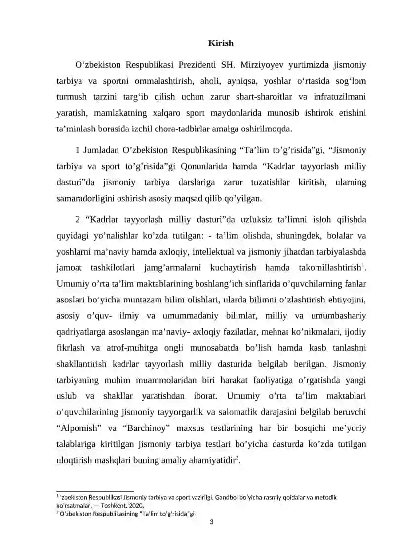 “Sport va xarakatliy o’yinlarini o’qitish metodikasi” 3
