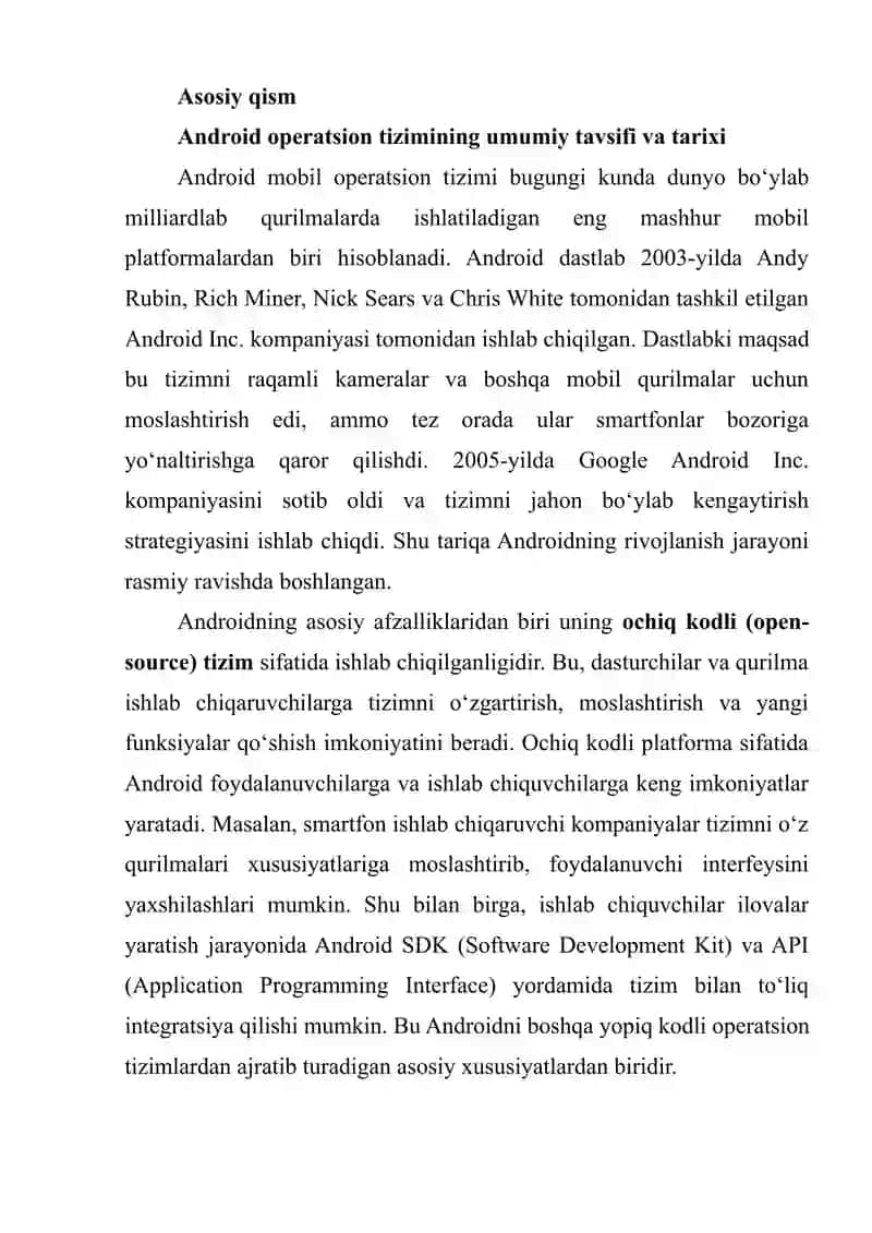 Android Mobil Operatsion Tizimlarni Qurilish Tamoyillari va Ahmiyat 3