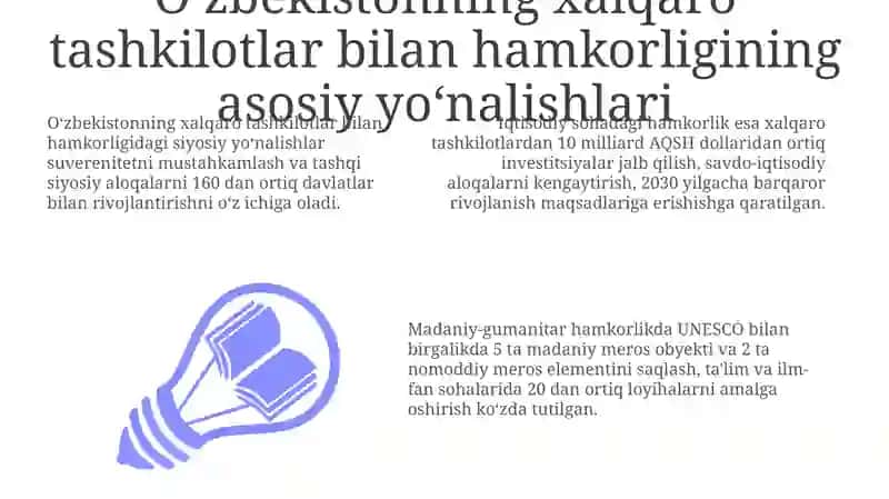 O'zbekistonning xalqaro tashkilotlar bilan hamkorlik aloqalari 3