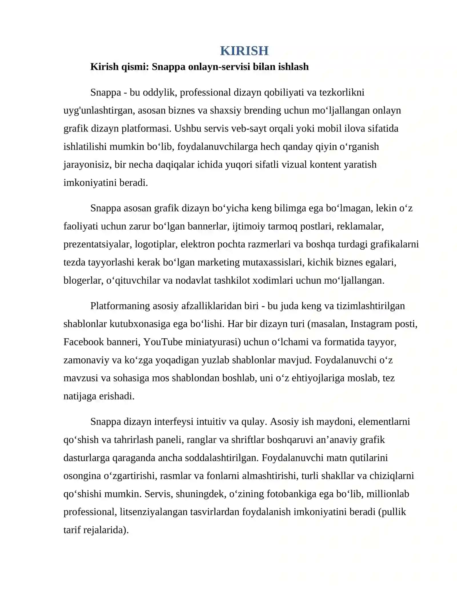 Snappa onlayn-servisi bilan ishlash 3