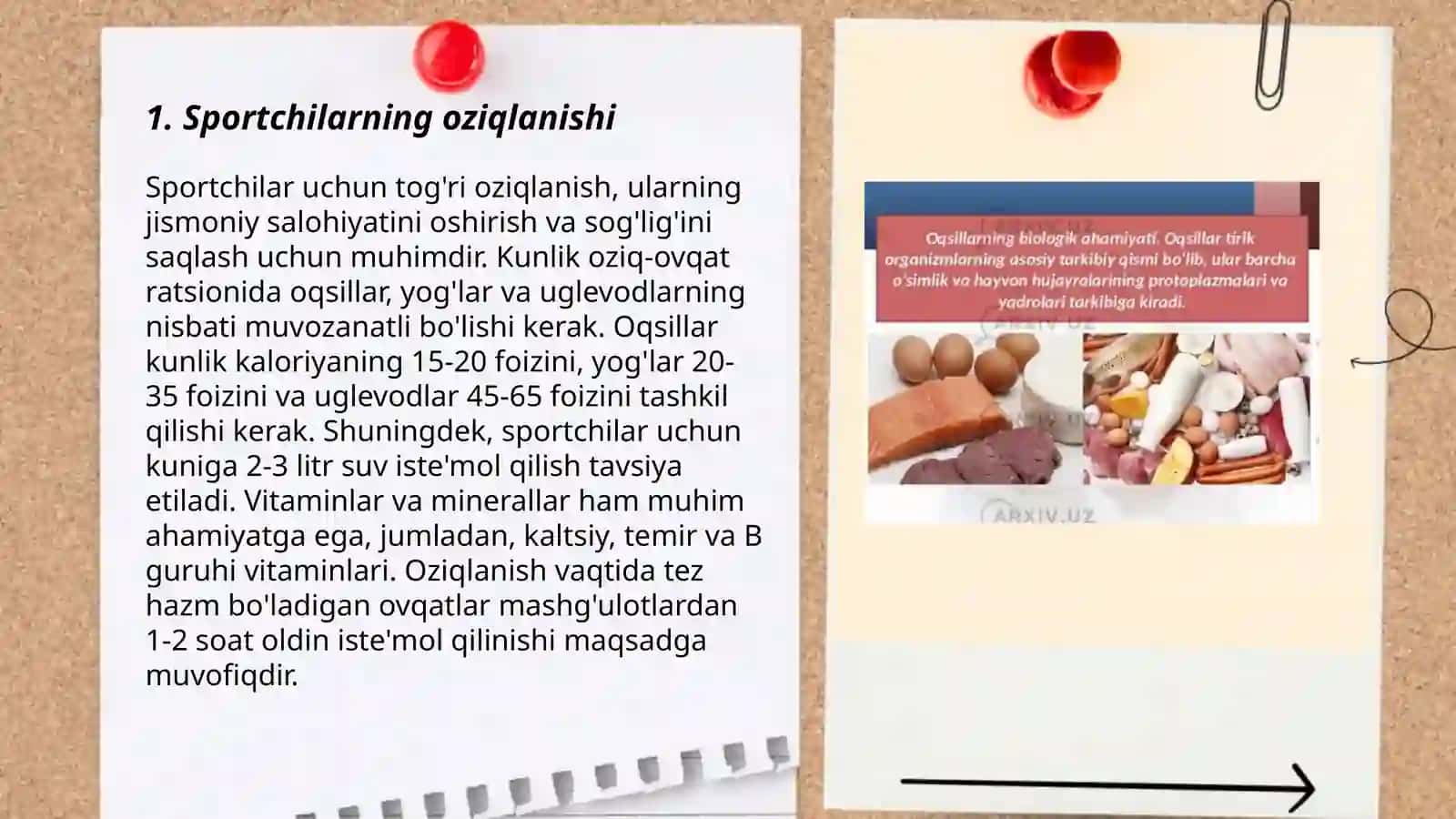 Sportchilar organizimida oqsillar miqdorini organish 3