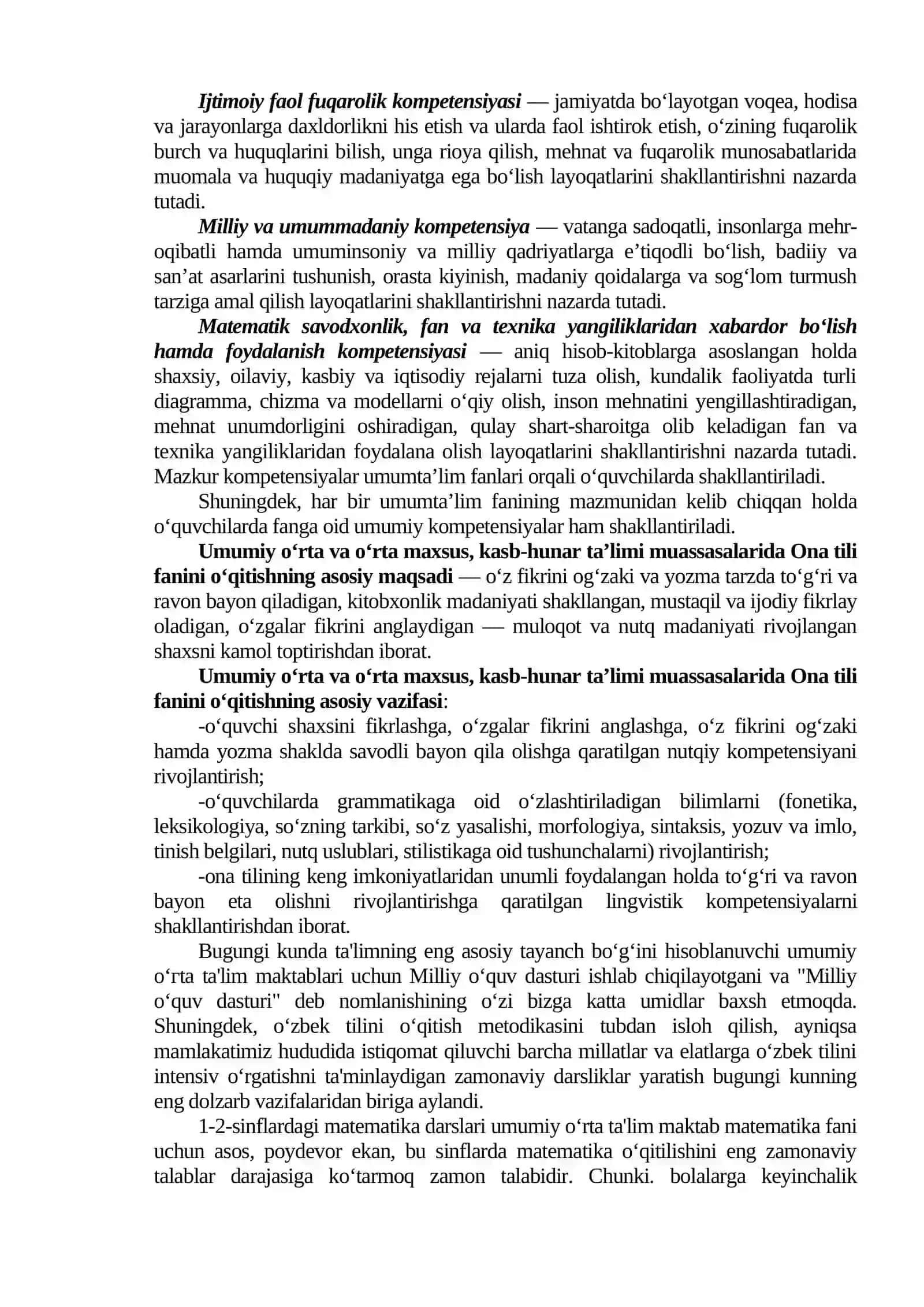 ONA TILIDAN DAVLAT TA’LIM STANDARTI VA O‘QUV DASTURI MAZMUNI 3