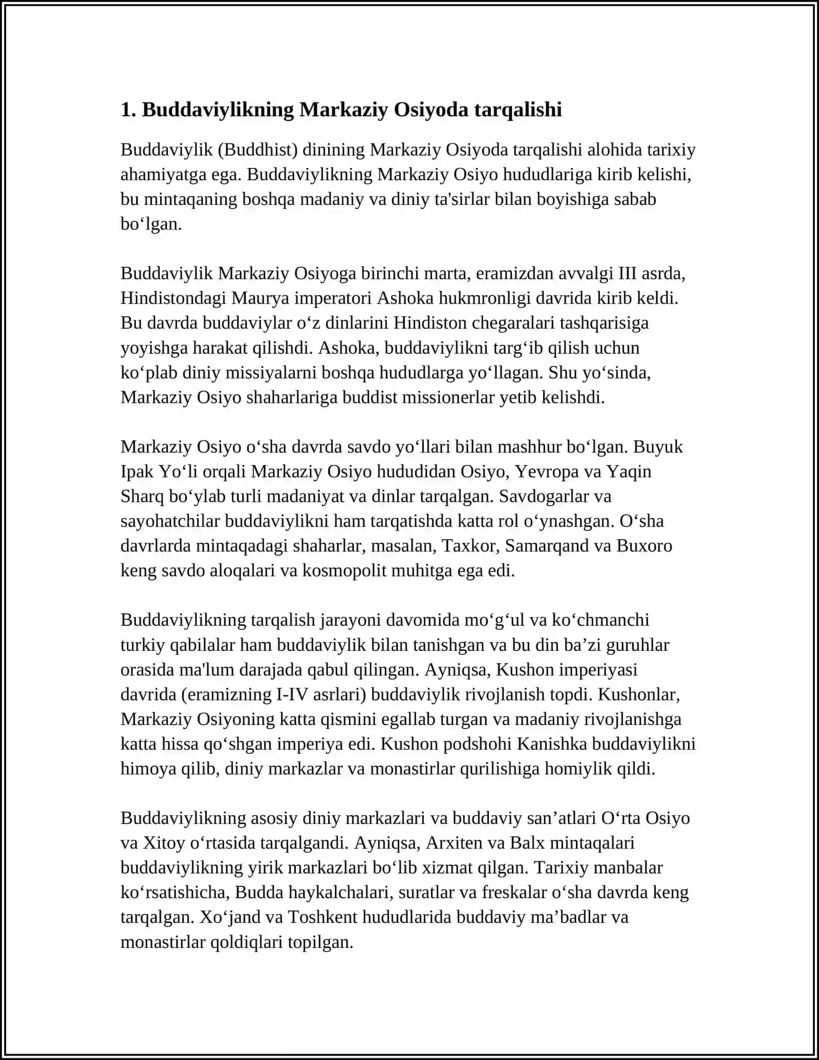ÒZBEKISTONDA BUDDAVIYLIK DININIG TARIXIY ILDIZLARI 3